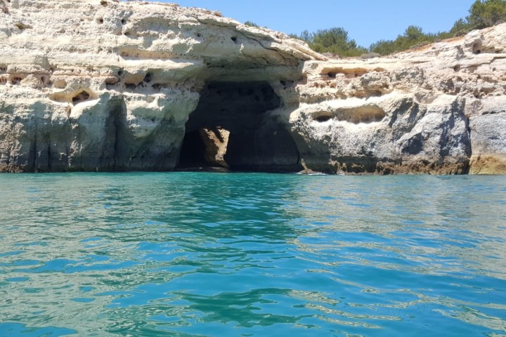 A view of the Benagil Sea Cave from a boat