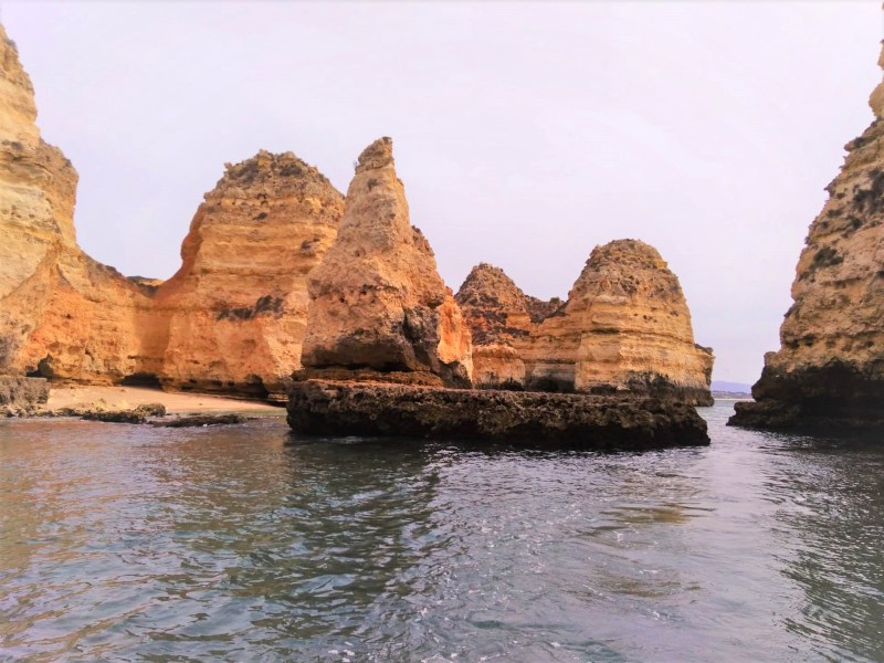 a rock formation near a body of water